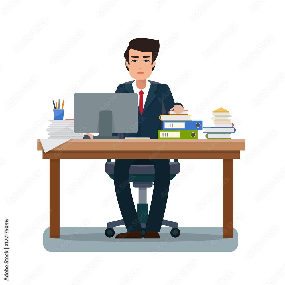 Businessman in office. Businessman in office.