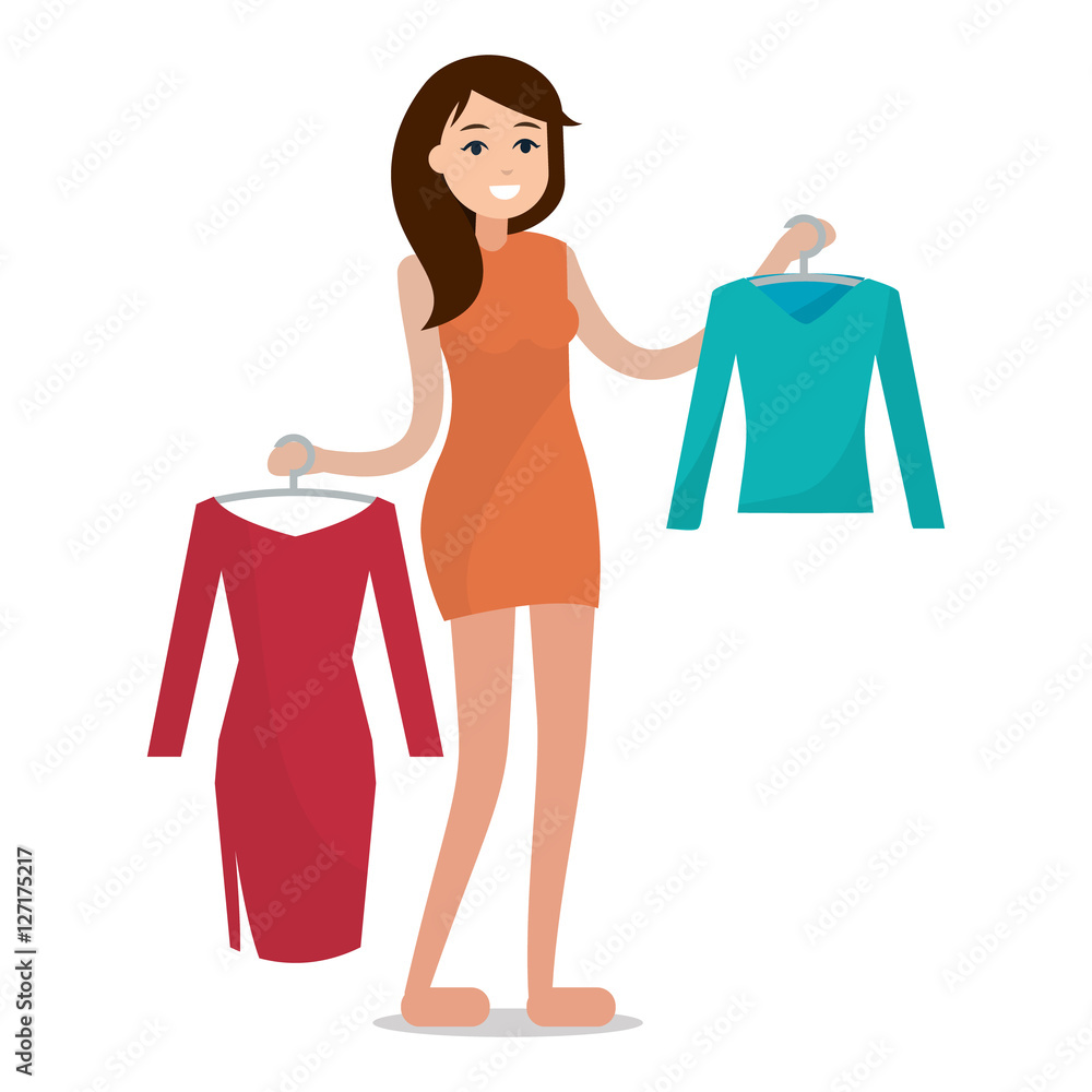 Woman with cloths. Woman with cloths.