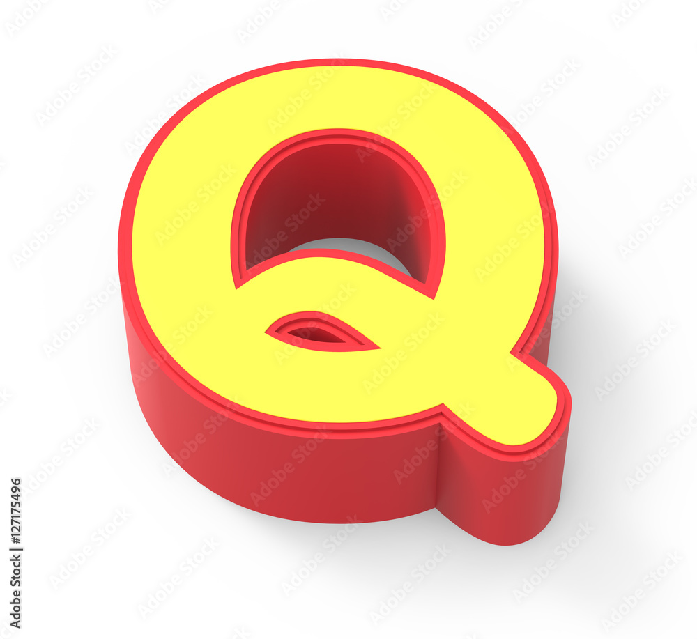 Obraz premium yellow letter Q