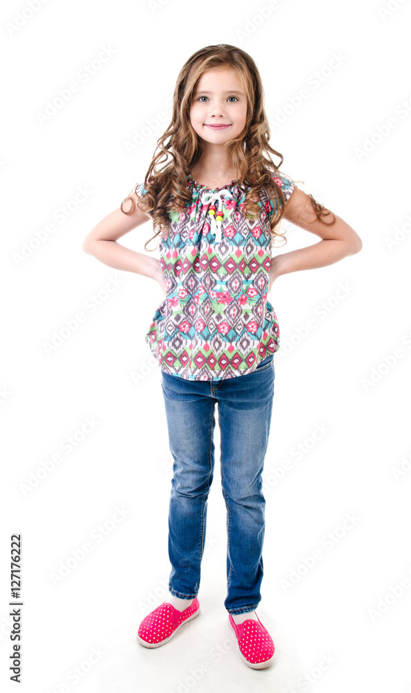 Portrait of adorable smiling little girl isolated Portrait of adorable smiling little girl isolated