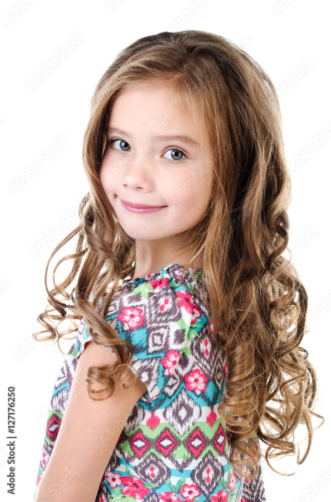 Portrait of adorable smiling little girl isolated Portrait of adorable smiling little girl isolated