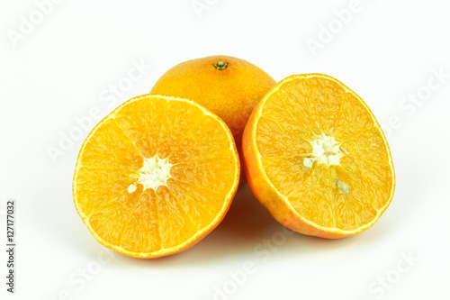 orange fruit slice isolated on white background