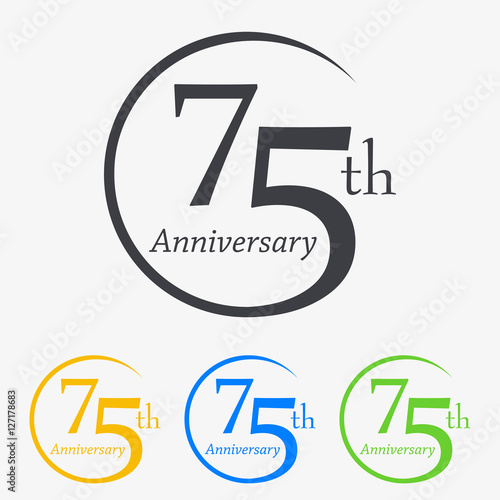 Icono plano 75th Anniversary en varios colores