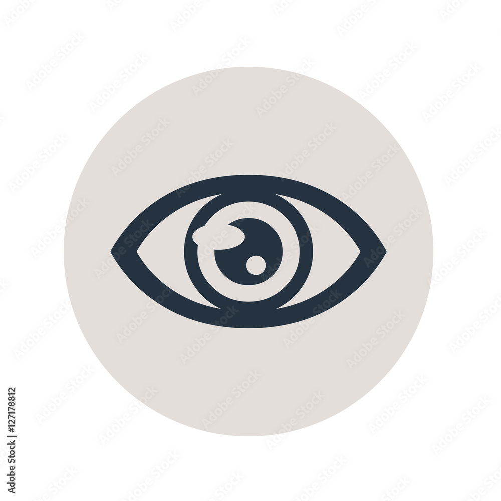 Icono plano ojo en circulo gris Icono plano ojo en circulo gris