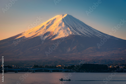 Sunrise at Mt. Fuji, the most famous mountain in Japan.