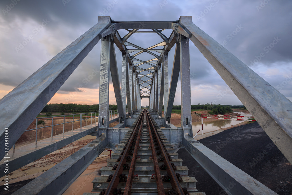 The steel structure of railway track
