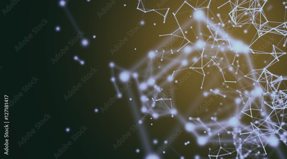 Modern technology geometry polygonal low poly connecting dots and lines background. 3d rendering Modern technology geometry polygonal low poly connecting dots and lines background. 3d rendering