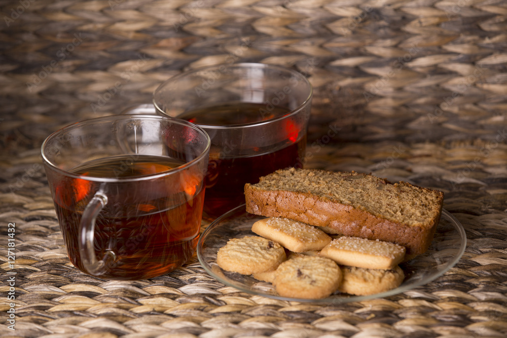 Tea, cookies and cake Tea, cookies and cake