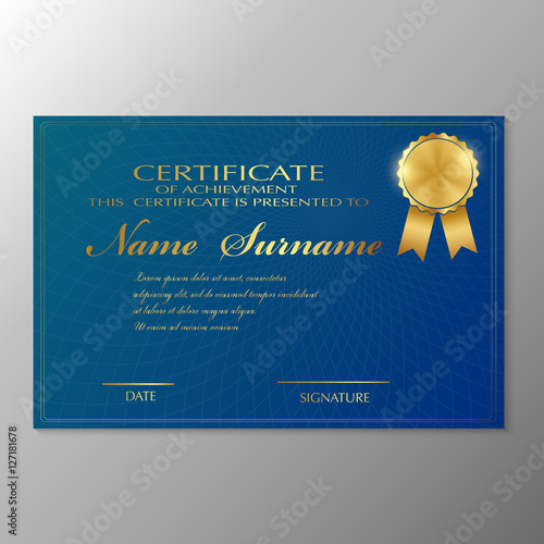 certificate template with Luxury and modern pattern, Qualification certificate blank template with elegant,Vector illustration
