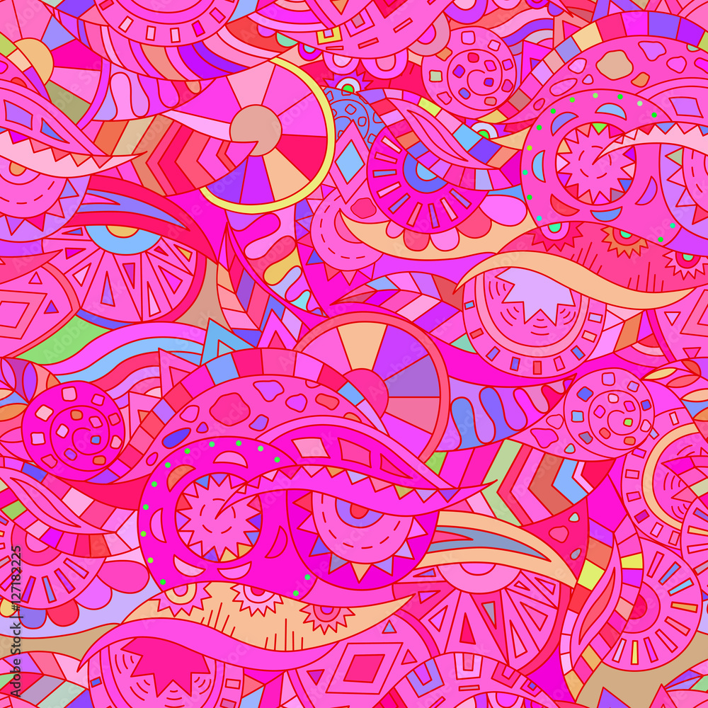 Fototapeta premium Abstract Background. Seamless Pattern, Vector Ornament for Fabric.