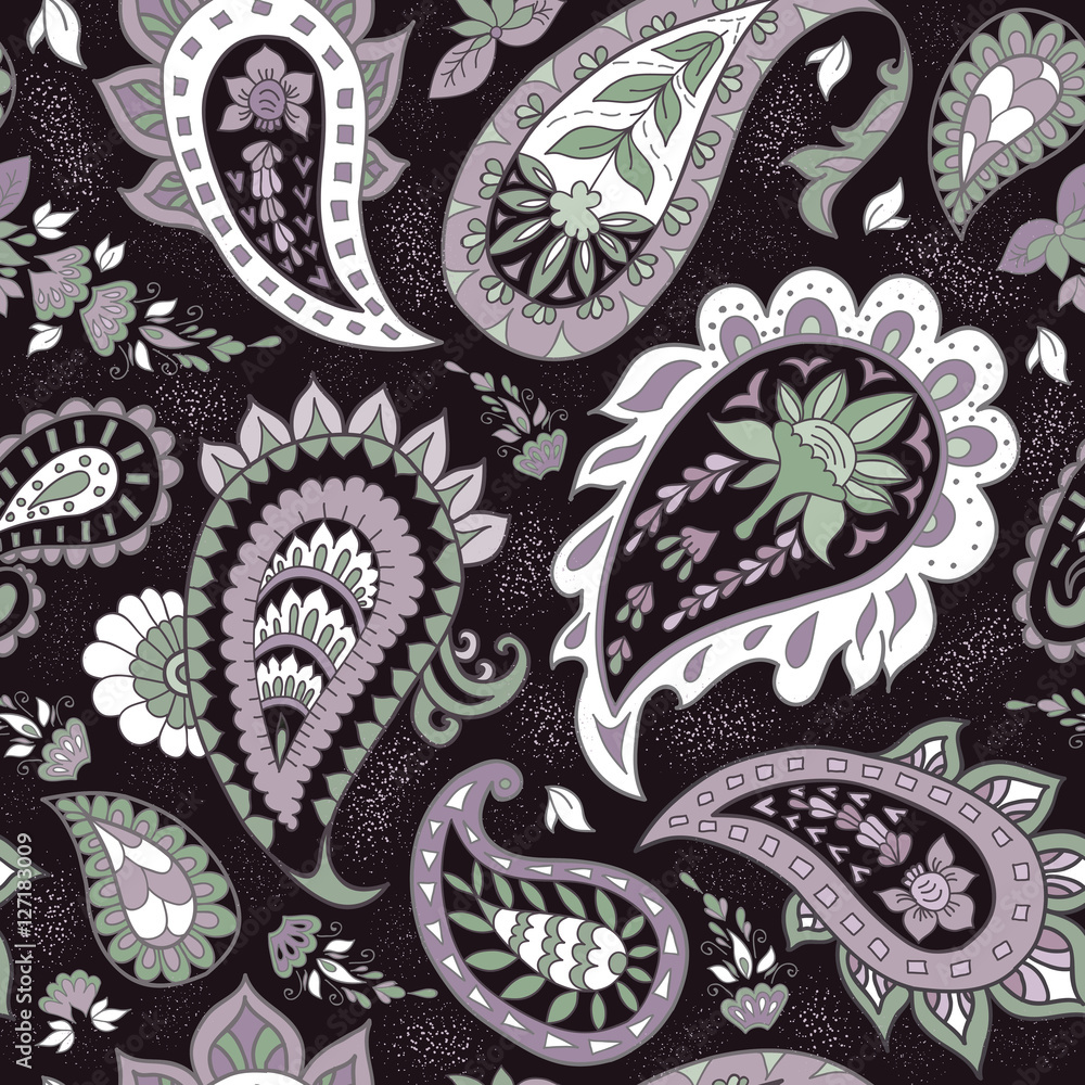 Fototapeta Seamless Abstract Floral Pattern with Paisley.