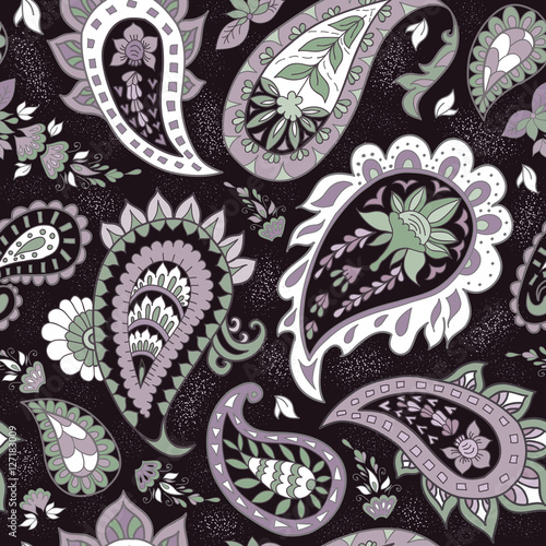 Seamless Abstract Floral Pattern with Paisley.