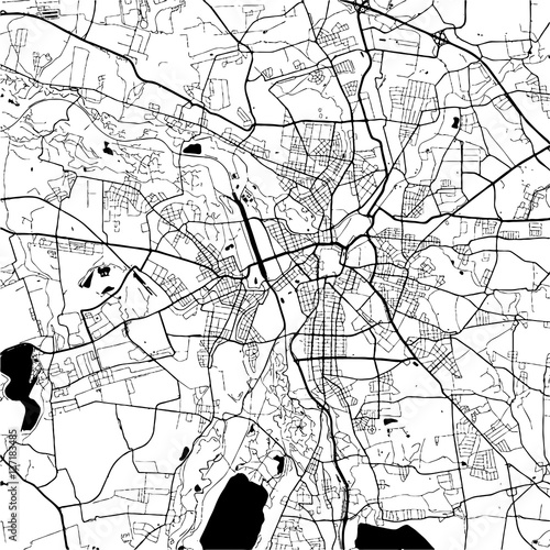 Fotografie Leipzig, Germany Monochrome Map Artprint