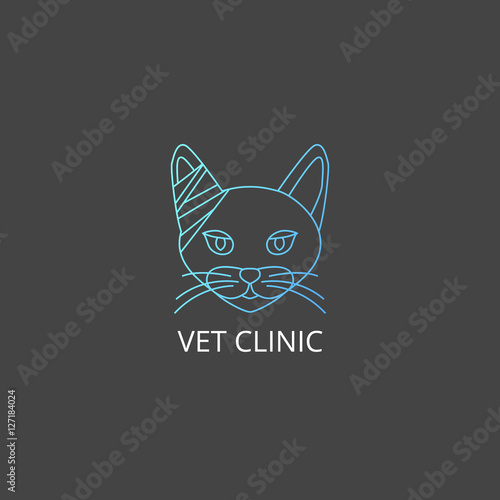 Veterinary cat logo.