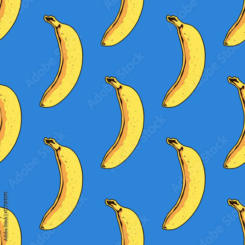 Vector seamless banana pattern. Modern tropical print