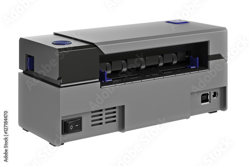 Barcode printer register digital electronic. 3D graphic