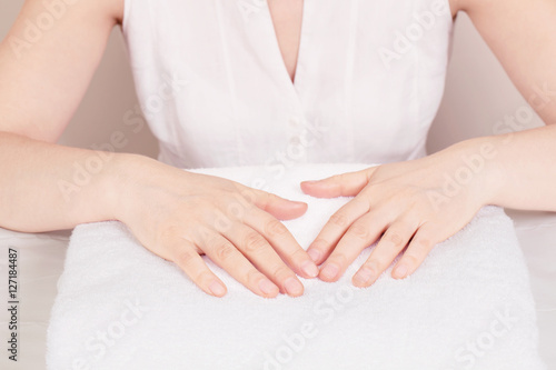 Hands of professional  massage therapist