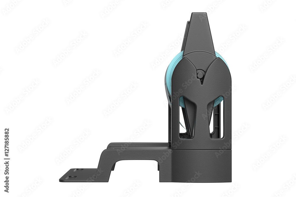 Roll holder black plastic, side view. 3D graphic Roll holder black plastic, side view. 3D graphic