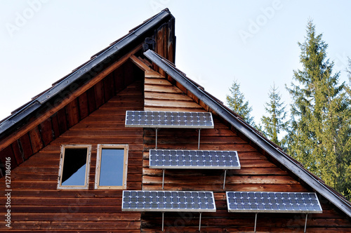 Solar panel on a lodge