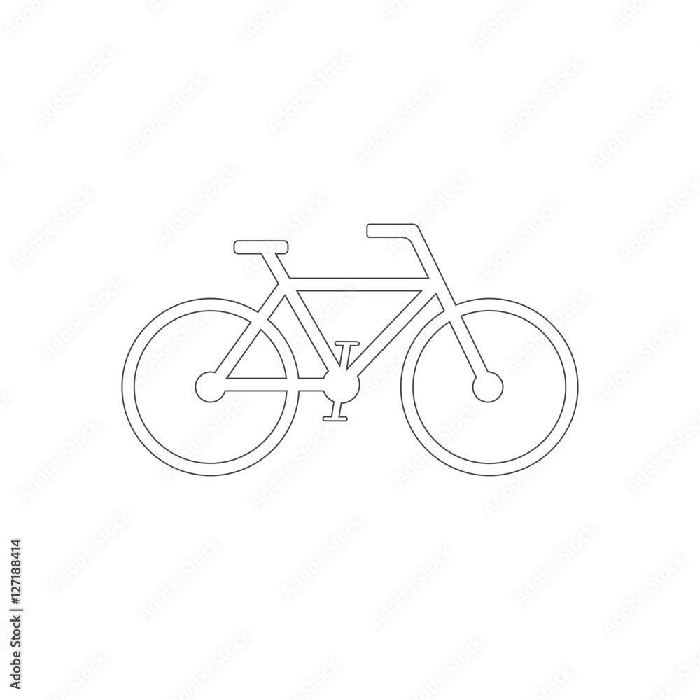 Bicycle outline icon vector. Minimal bike flat design style. Bicycle outline icon vector. Minimal bike flat design style.
