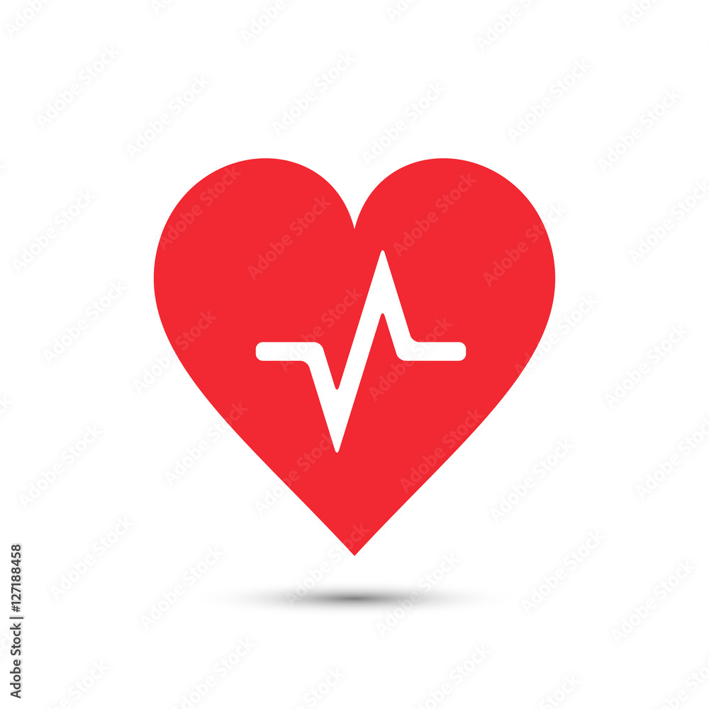 Heart beat pulse icon vector. Heartbeat medical symbol isolated on white. Heart beat pulse icon vector. Heartbeat medical symbol isolated on white.