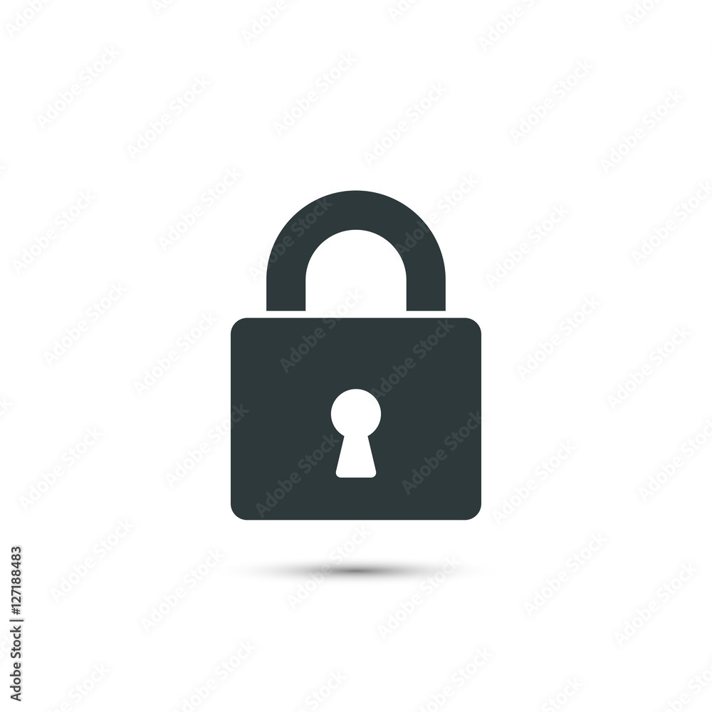 Lock icon vector. Padlock simple symbol isolated on white background. Lock icon vector. Padlock simple symbol isolated on white background.