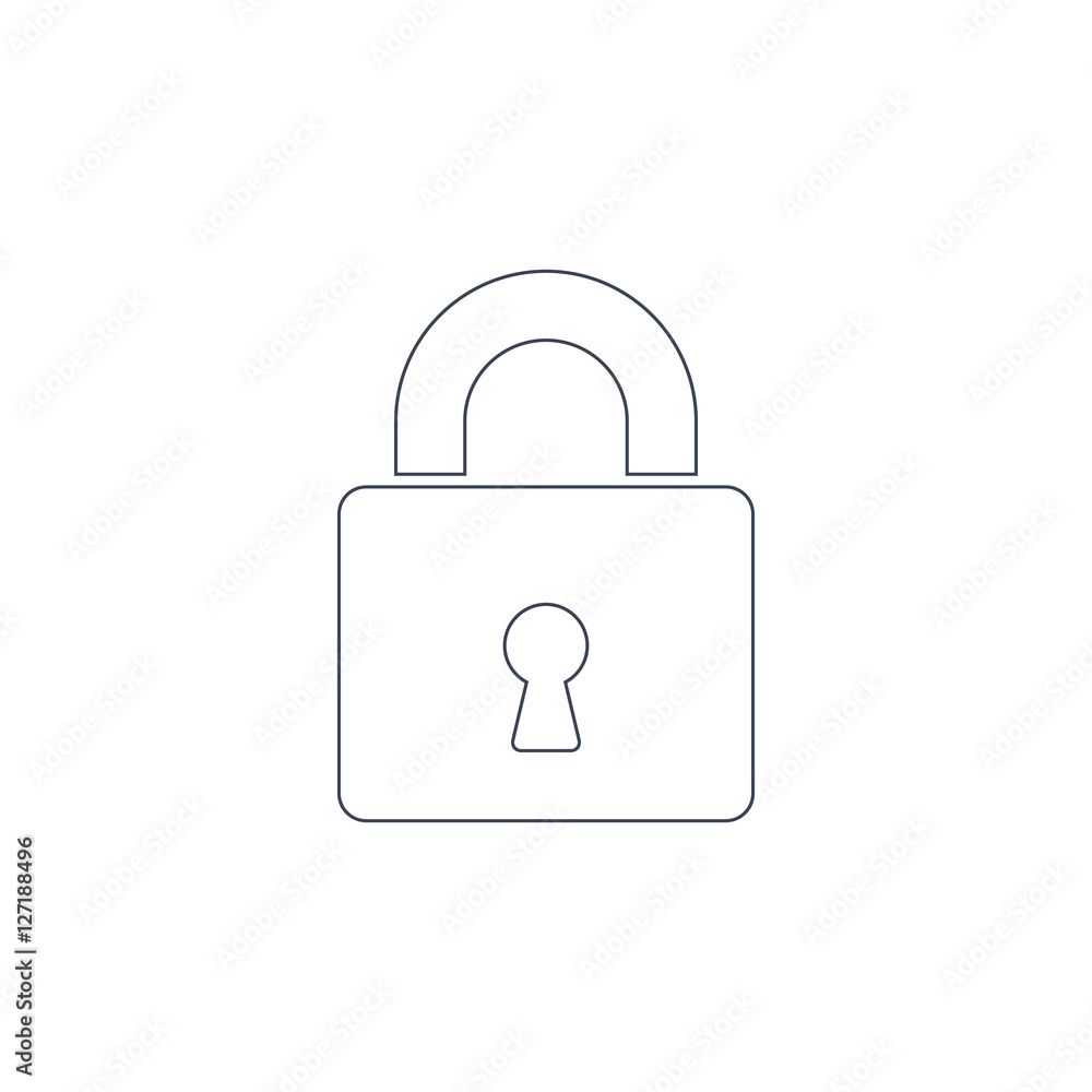 Lock icon outline vector. Padlock simple symbol isolated on white background. Lock icon outline vector. Padlock simple symbol isolated on white background.