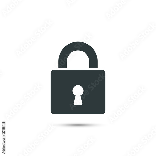 Lock icon vector. Padlock simple symbol isolated on white background.