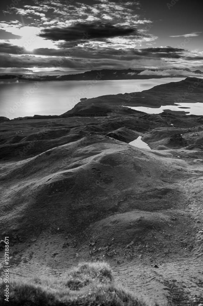 Beautiful monochrome image from Glencoe, Scotland - amazing black and white landscape from an impressive location