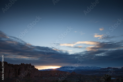 Sunset in the Arches National Park, Utah, USA