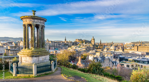 Early morning landscape image from Calton Hill in Edinburgh, Scotland photo