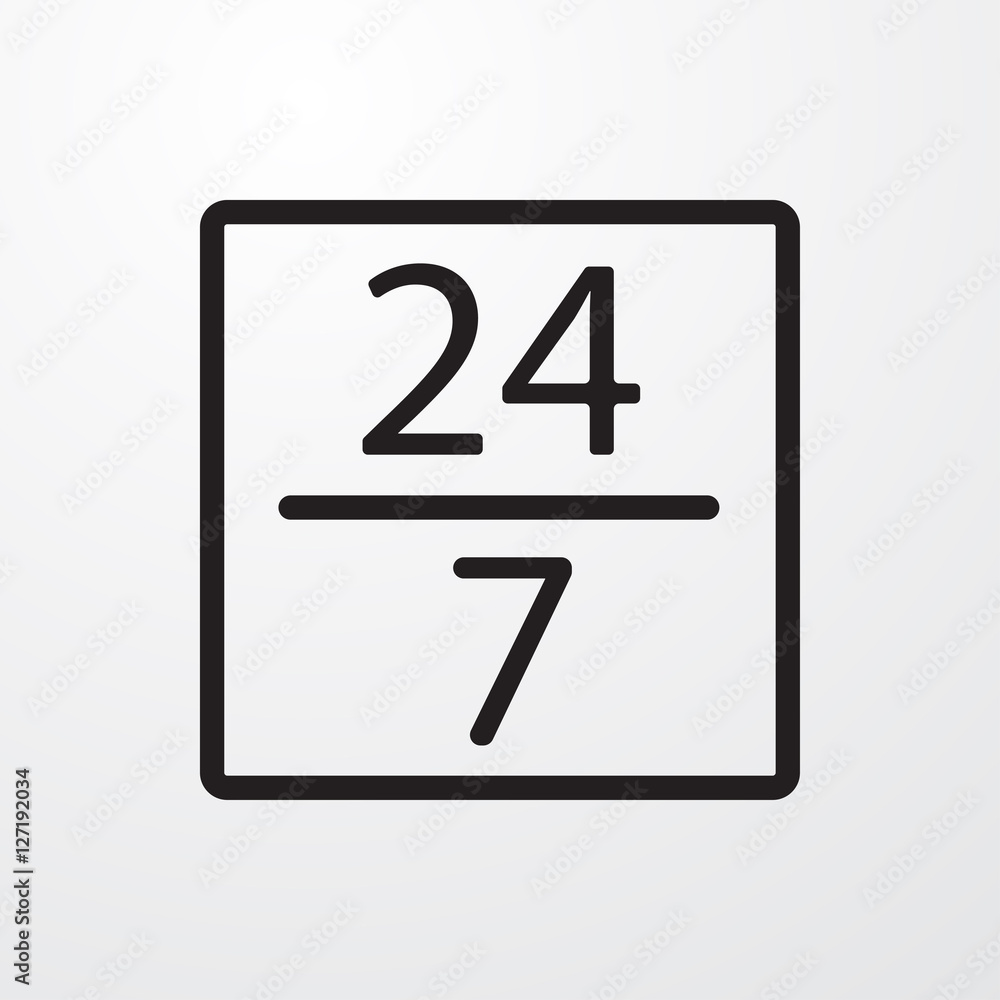 24 hours support icon illustration