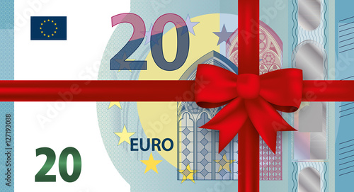 20 Euro Schein mit roter Schleife
