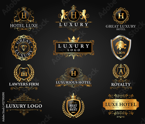 Great Luxury Set, Royal and Elegant Logo Vector Design photo