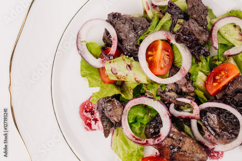 Chicken liver salad with souse