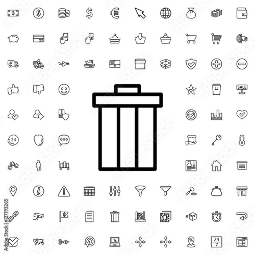 trash bin icon illustration