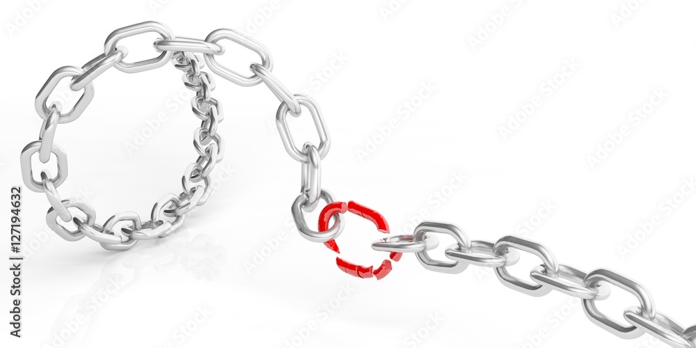 Chain on white background. 3d illustration Chain on white background. 3d illustration