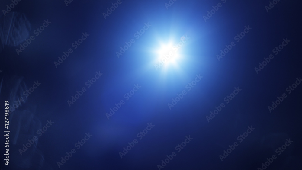 Blue light and lens flares abstract background