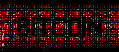Wallpaper Mural Bitcoin text on hex code illustration Torontodigital.ca
