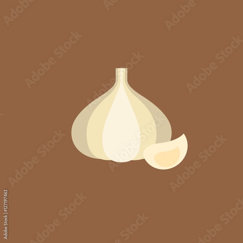 garlic icon in flat design vector