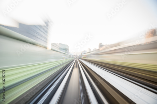 Speed motion in urban highway road tunnel © RobbinLee