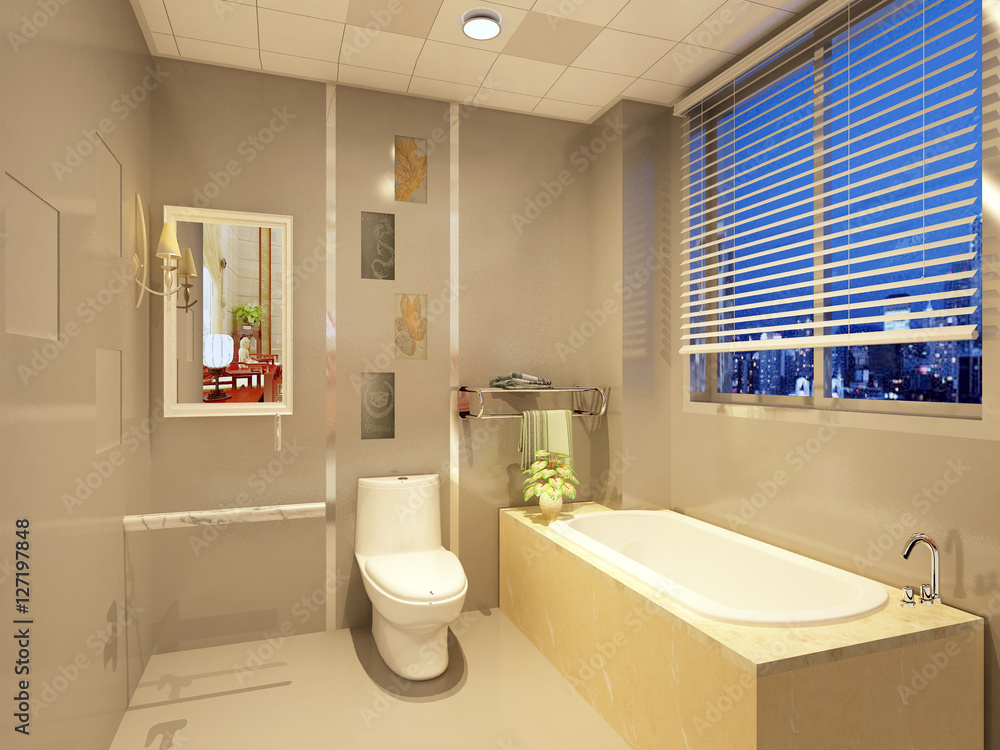 rendering of a Bathroom interior. rendering of a Bathroom interior.