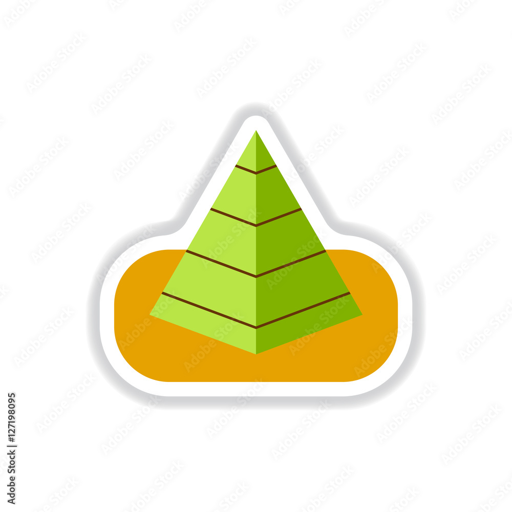 Vector illustration in paper sticker style Egypt pyramid Vector illustration in paper sticker style Egypt pyramid