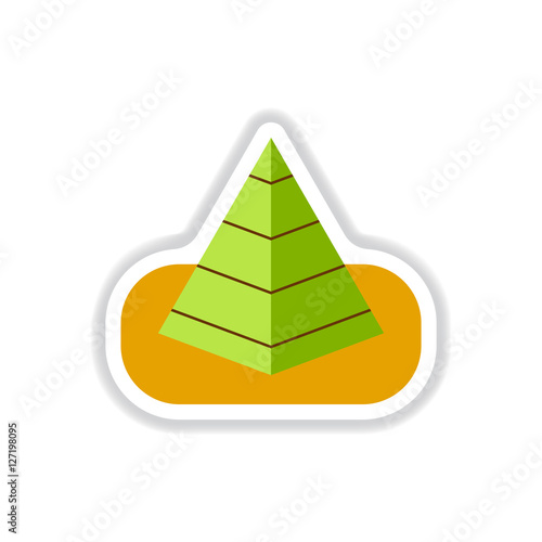 Vector illustration in paper sticker style Egypt pyramid