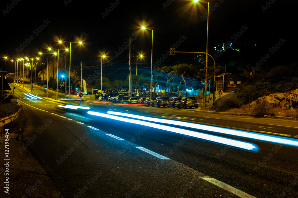 Fototapeta premium Car headlights