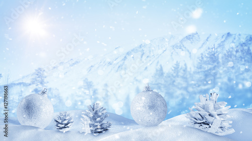 Wallpaper Mural christmas decoration in winter landscape Torontodigital.ca