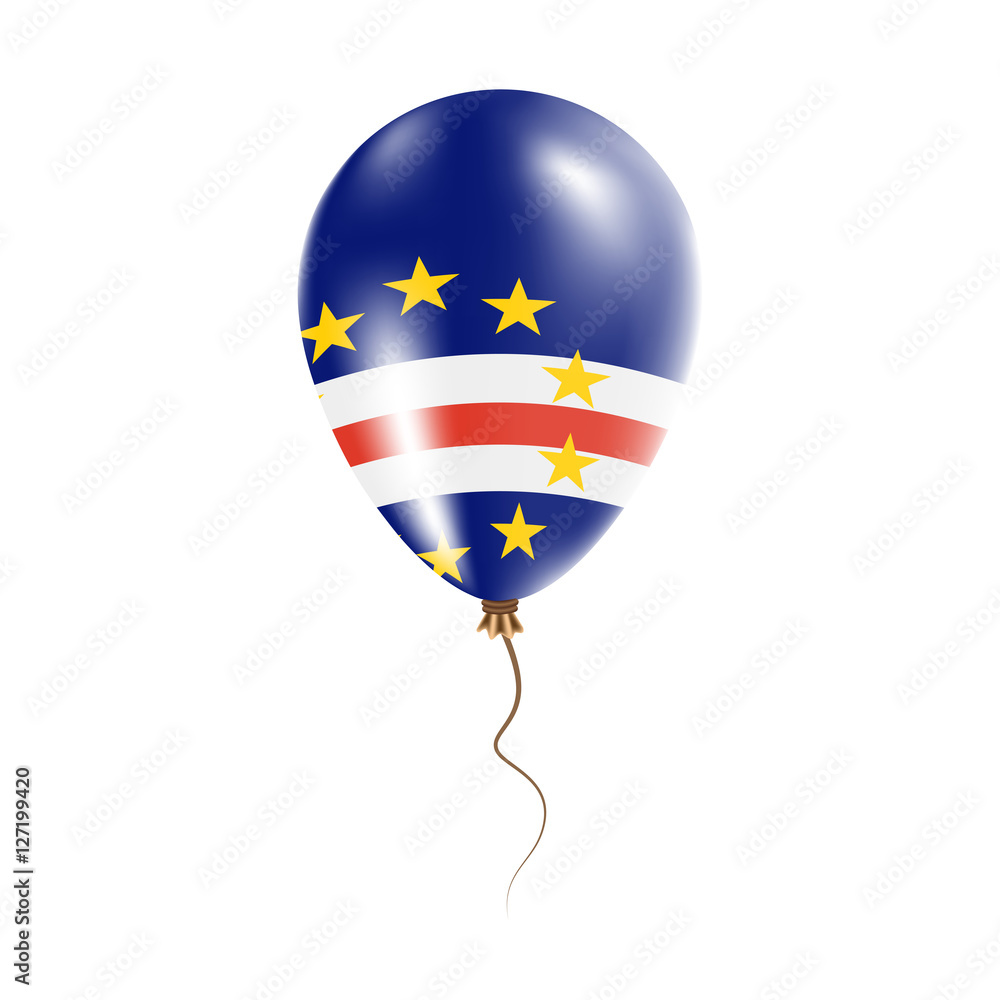 Cape Verde balloon with flag. Bright Air Ballon in the Country National Colors. Country Flag Rubber Balloon. Vector Illustration. Cape Verde balloon with flag. Bright Air Ballon in the Country National Colors. Country Flag Rubber Balloon. Vector Illustration.