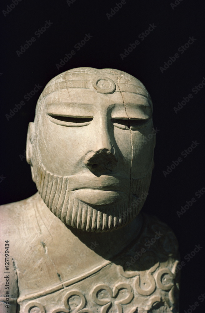 Detail of king priest, Mohenjodaro, Karachi Museum, Pakistan Detail of king priest, Mohenjodaro, Karachi Museum, Pakistan