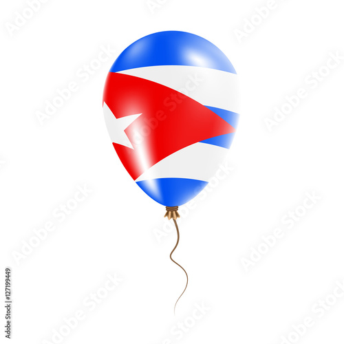 Cuba balloon with flag. Bright Air Ballon in the Country National Colors. Country Flag Rubber Balloon. Vector Illustration.