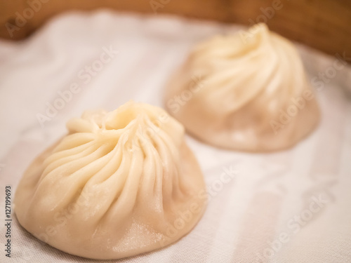 Closeup of Xiao Long Bao, Streamed Pork Dumplings Taiwan food 3
